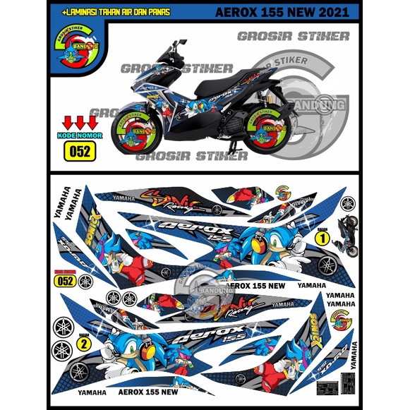 STRIPING VARIASI STIKER MOTOR YAMAHA AEROX 155 NEW 2021 SONIC