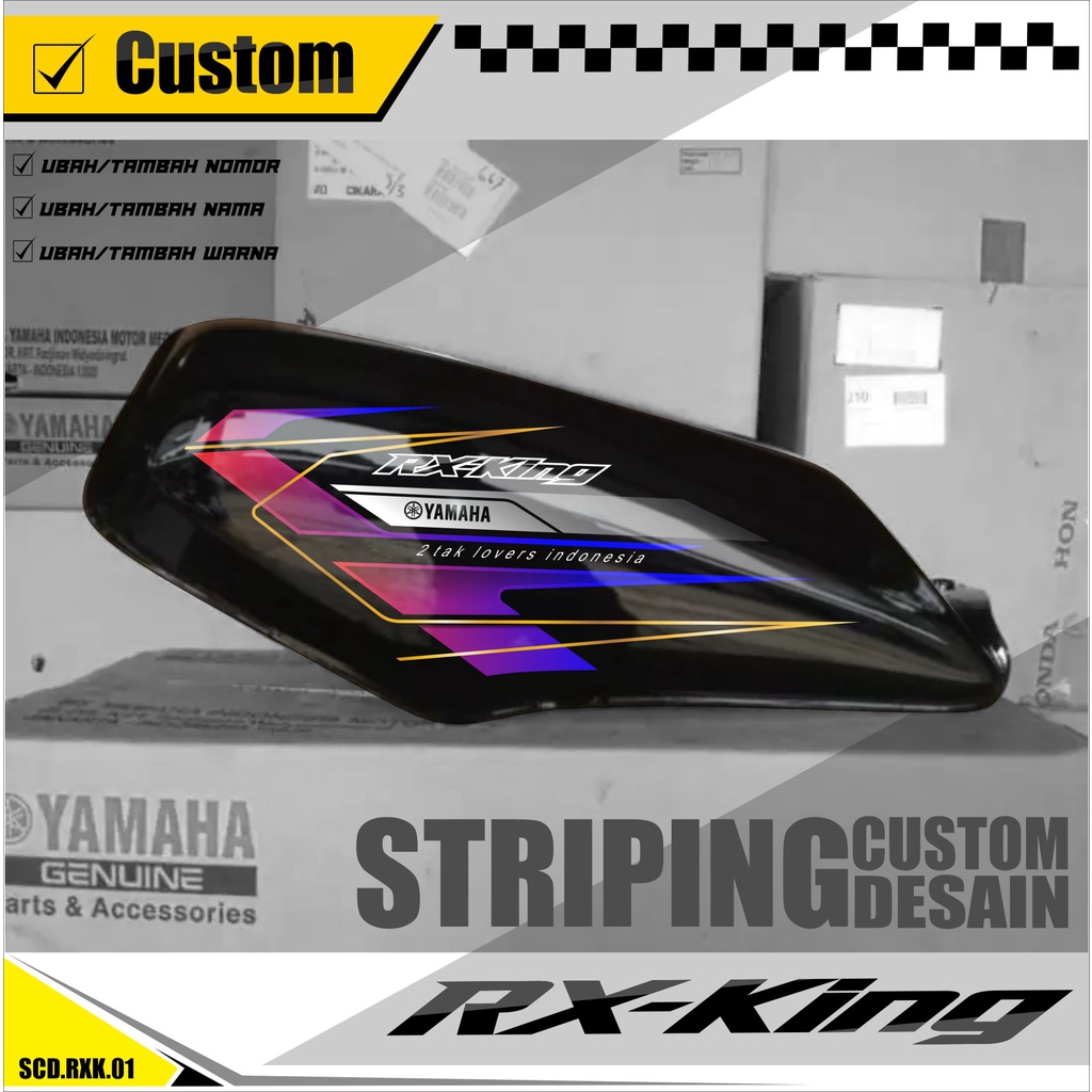 Striping RX KING Custom - Striping Yamaha RX KING Custom Free Nama, Nomor, Ganti Warna Kode SCD.001
