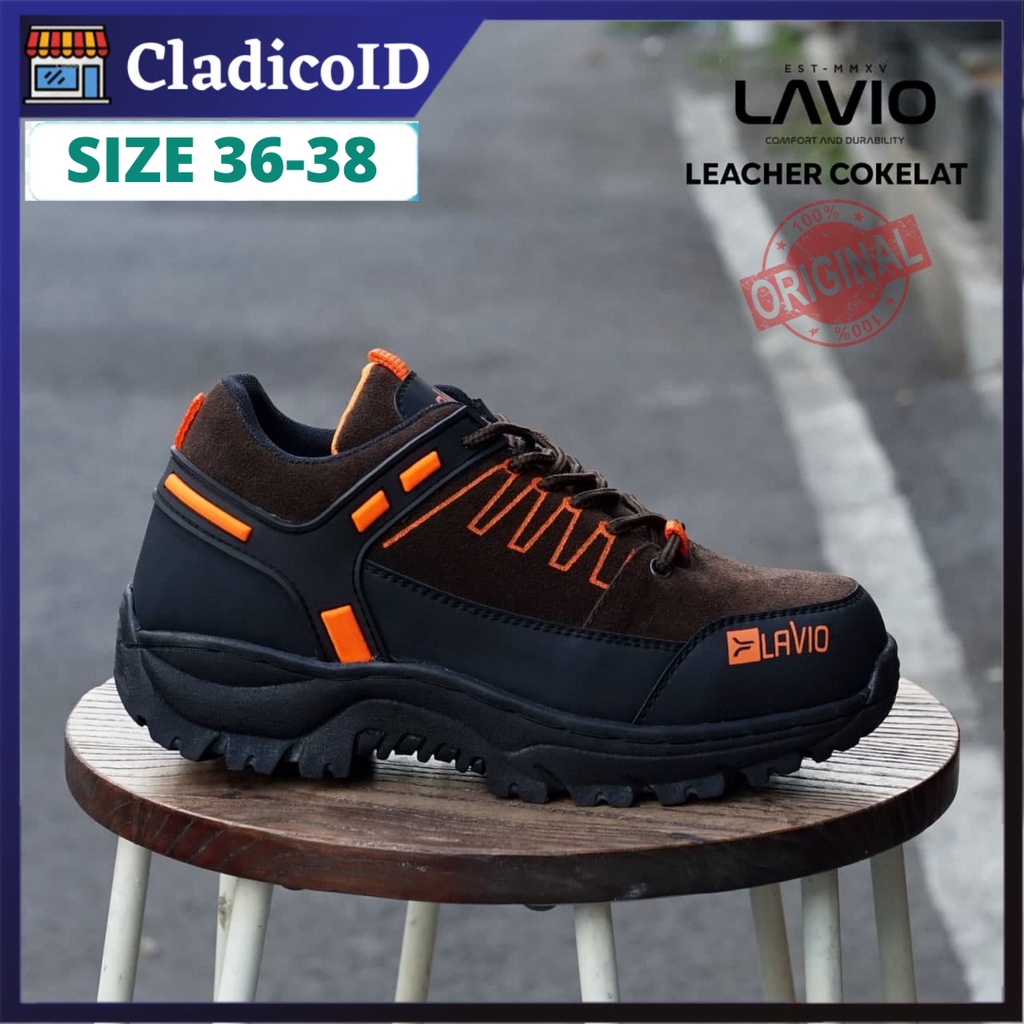 Sepatu Safety Boots Wanita Ujung Besi Outdoor Kerja Proyek Lapangan SPBU Mendaki Gunung Haiking LAVIO LEACHER Sefty Shoes Original