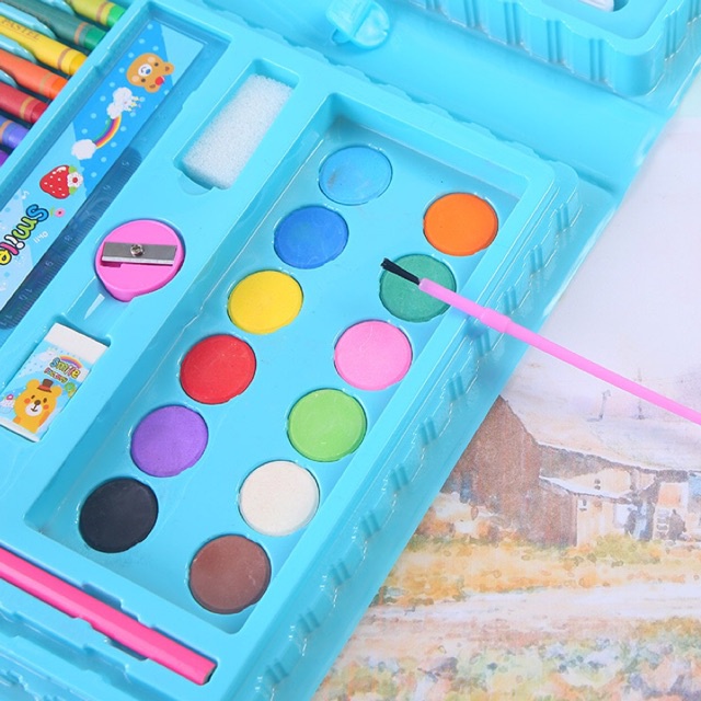 Stationary Set isi 86 pcs Pensil Crayon Warna Cat Air / Perlengkapan Sekolah Menggambar Anak / Alat Warna-3
