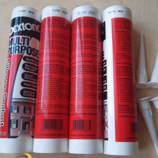 

(TERLARIS) DEXTONE Silicone Sealent Lem Kaca Acetic White Black Clear coklat Gray