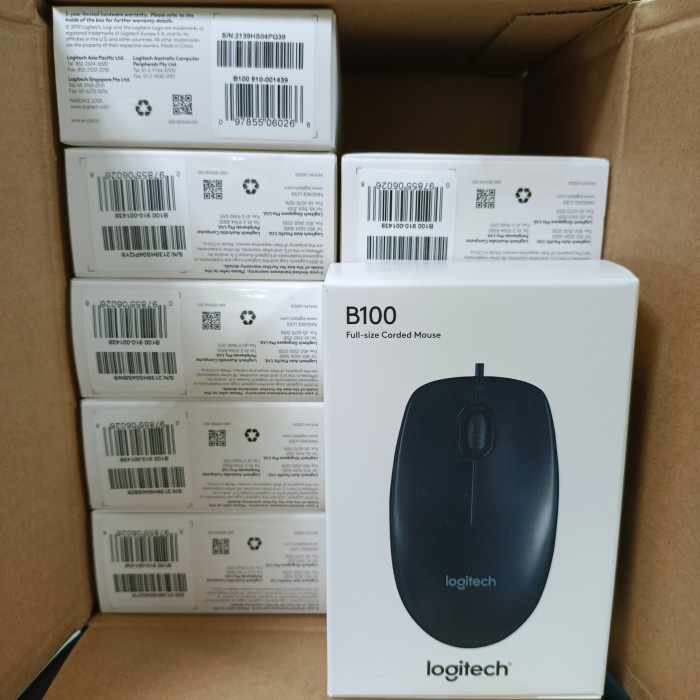 Logitech Mouse Usb B100 Original