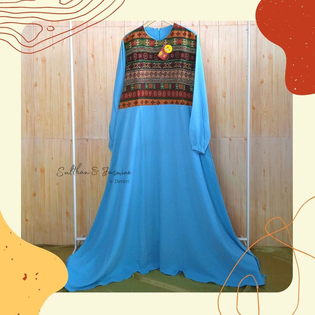 JUBAH REMAJA & DEWASA / GAMIS SANTAI  BAHAN JERSEY KOMBINASI  RAJUT THAILAND
