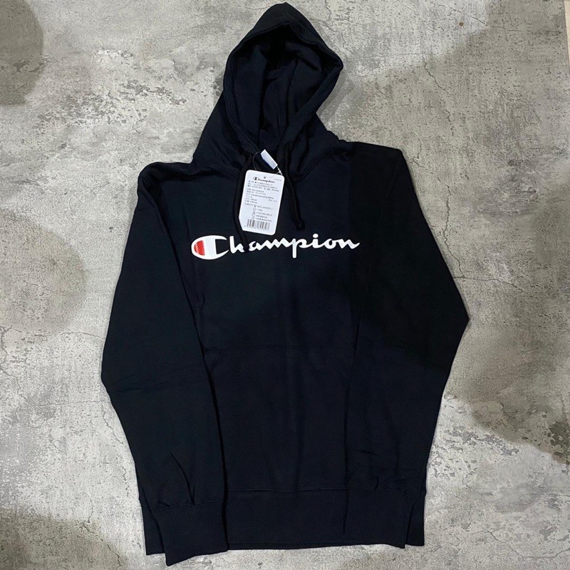 jaket hoodie cowok champion stripe