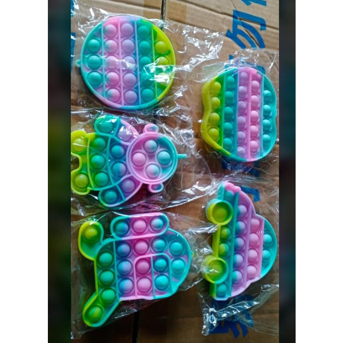 Edufuntoys - PUSH BUBBLE fidged/ pop it rainbow gobang/ pop it pelangi/ pop it among us/ bubble toys/ popit-kecil makaron random