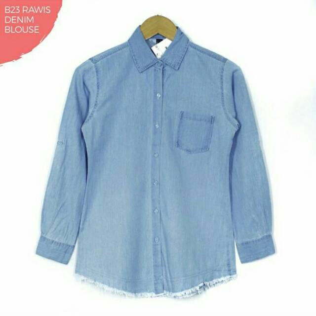 H&M Kemeja denim rawis