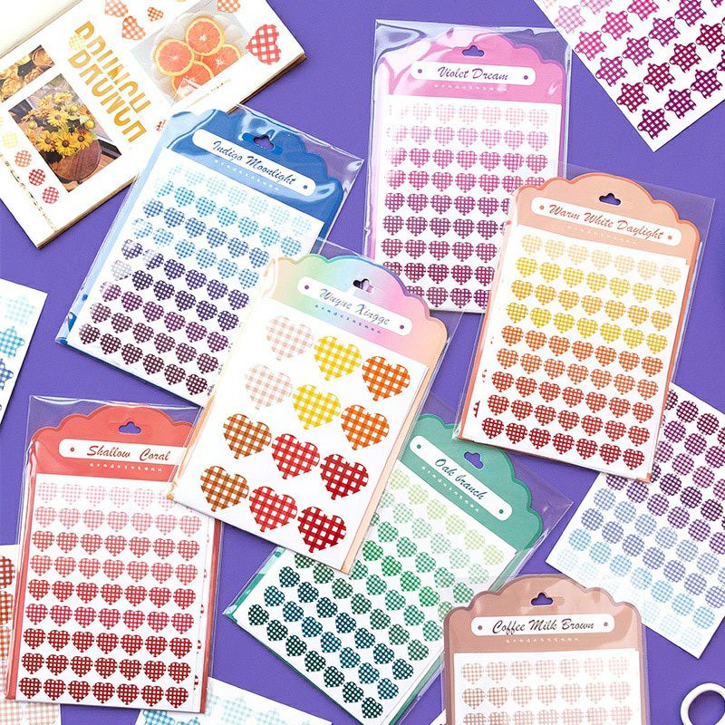 

◇IZZA◇ STICKER DEKORASI WARNA BINTANG LOVE BULAT COLOR CANDY GRID