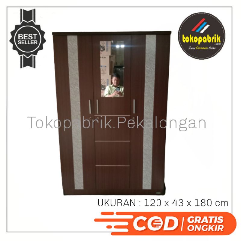 Lemari Pakaian 3 Pintu Terlaris termurah Pemalang Pekalongan Batang