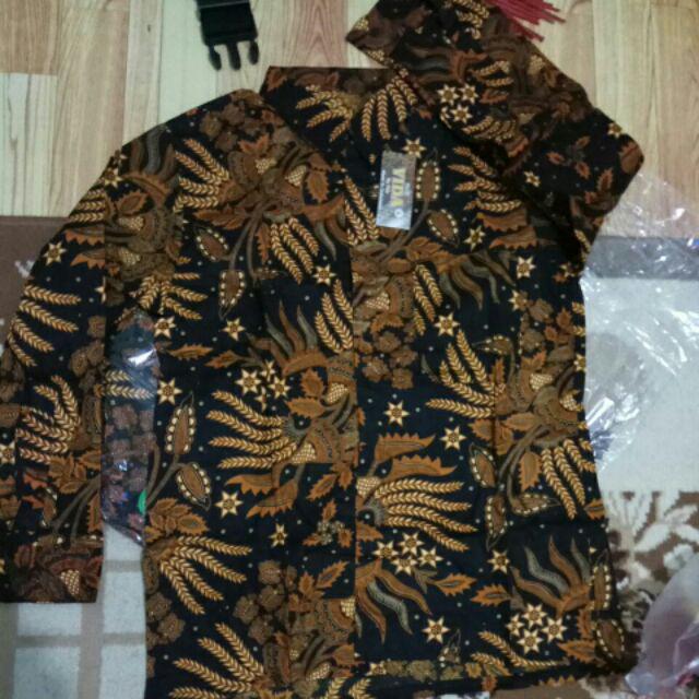 Couple Maxi Cardi Batik Sogan Manggar Mas Sarimbit Outer Seragam Kerja Kondangan Modern Kardigan