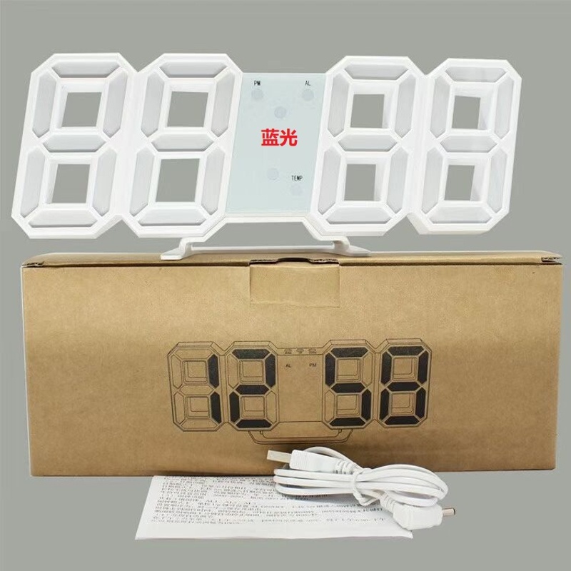 Btsg Jam Alarm Digital LED 3D Desain Modern Untuk Dinding / Meja