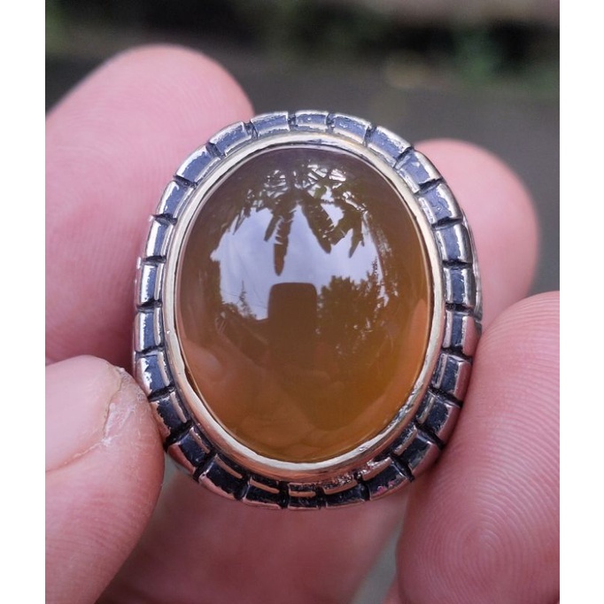 Cincin batu akik ANGGUR KLASIK  Baturaja asli batu bkn sintetis bkn bacan garut redbrown0103