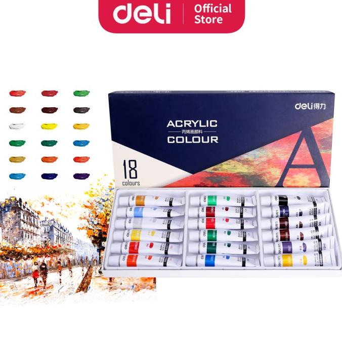 

Deli cat akrilik 18 warna, cepat kering dan halus 73857
