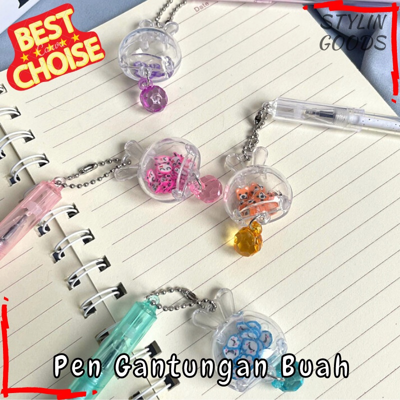 

PULPEN GANTUNGAN KELINCI BUAH MANIK PENA PEN ALAT TULIS KANTOR BOLPEN WARNA PASTEL GLITTER CUTE COD