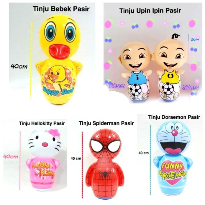 mainan tiup anak tinju tinjuan samsak pasir karakter lucu