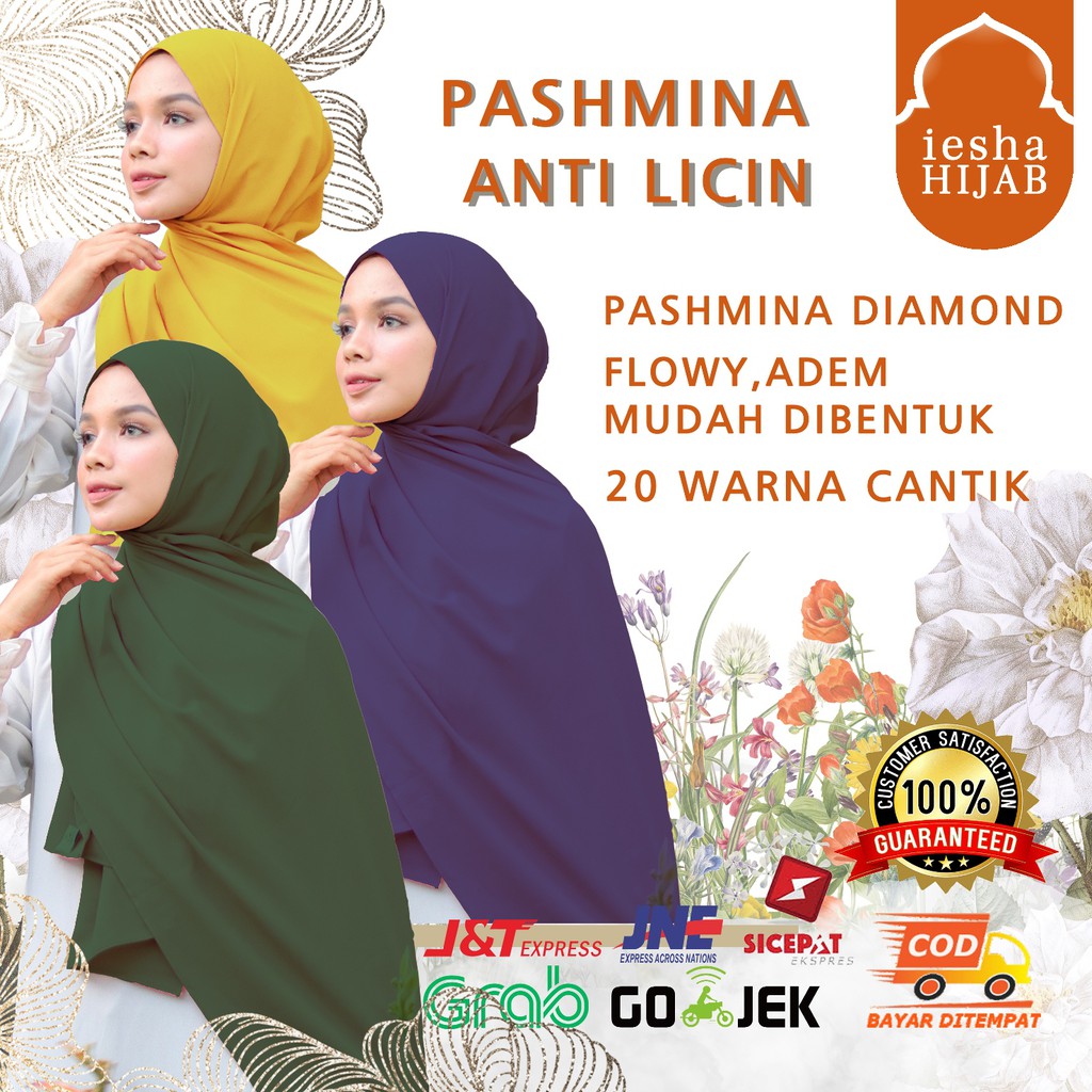 Pashmina Diamond 180x75 Jahit Tepi BISA COD, GROSIR, murah-2