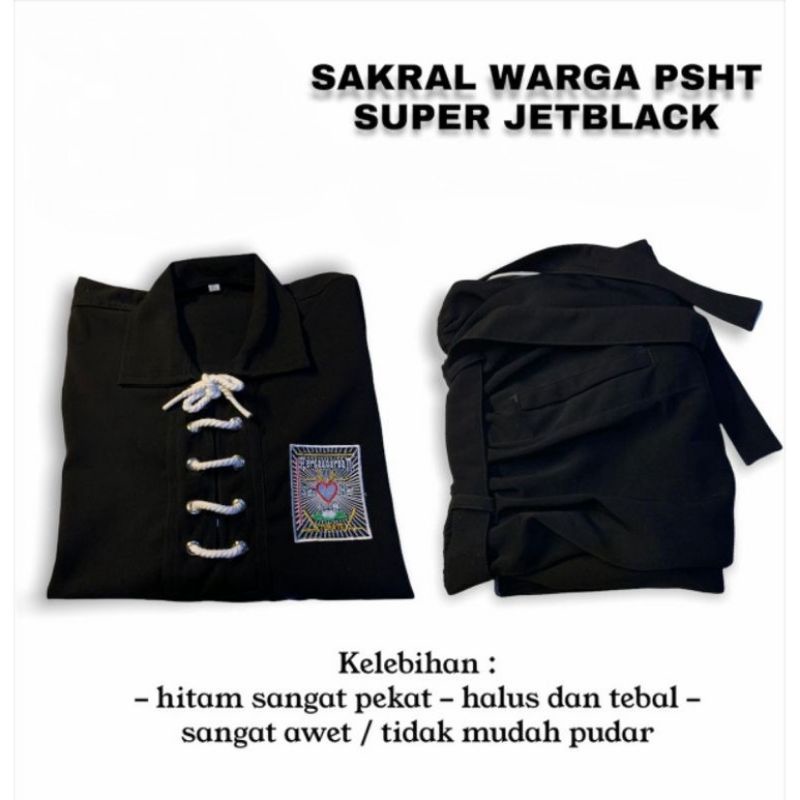 SAKRAL JETBLACK - SAKRAL BLACKJET PSHT - SERAGAM WARGA PSHT BLACK JET- SETELAN BAJU WARGA PSHT JET B