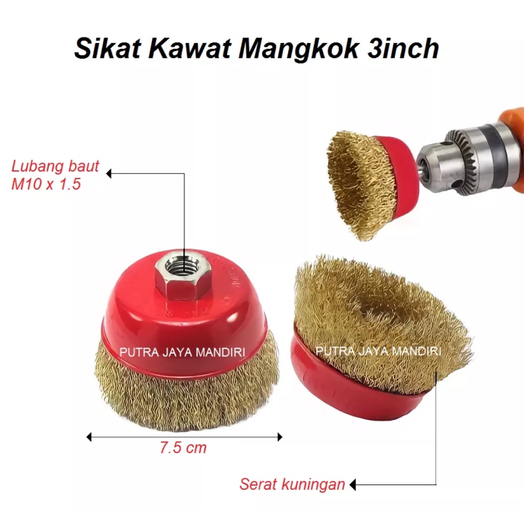 King Sikat Kawat Mangkok 3 Inch / Cup Brush Gerinda