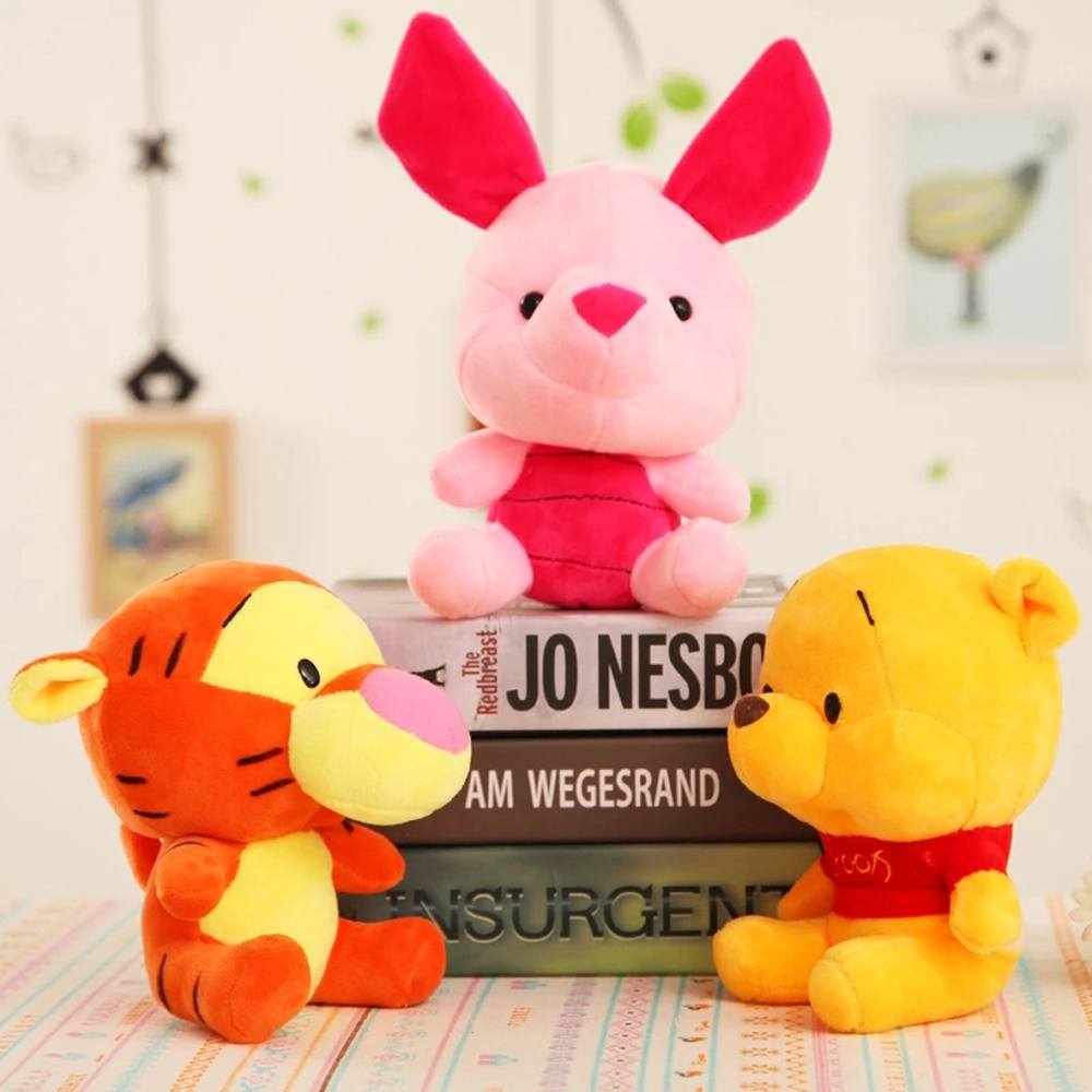 Needway  Birthday Gift Plush Dolls Cute Stuffed Toys Winnie the Pooh Bear Stuffed Animals Ddonker Pendant 12-18cm Keychain Pig Tigger