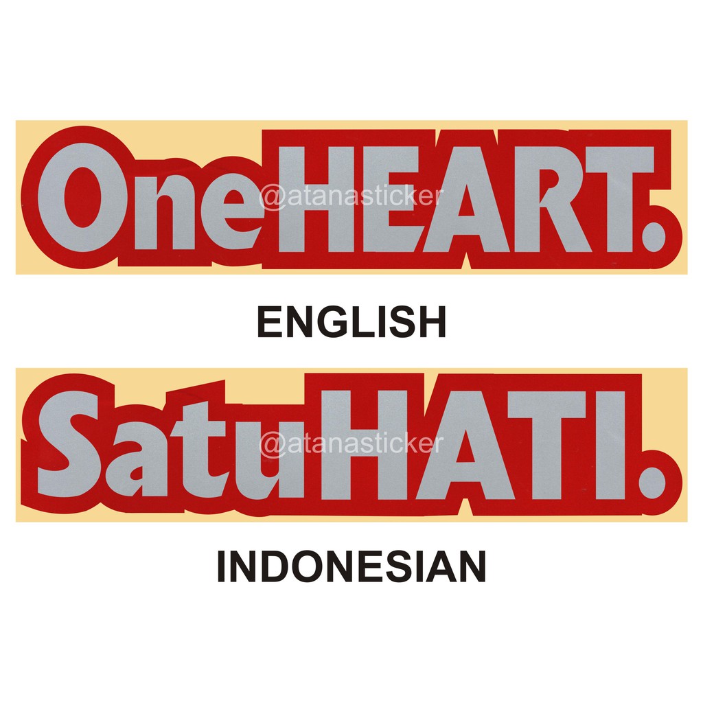 Sticker Cutting Logotype One Heart Satu Hati 20x4,5cm