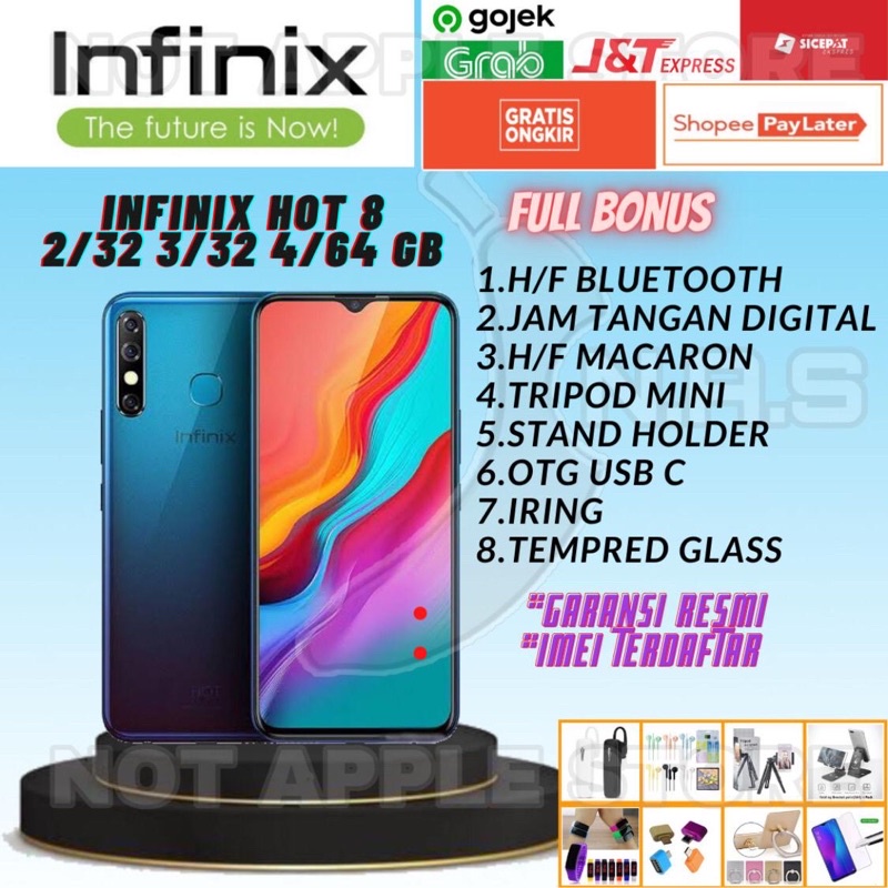 INFINIX HOT 8 RAM 2/32GB 3/32GB 4/64GB NEW BARU GARANSI RESMI