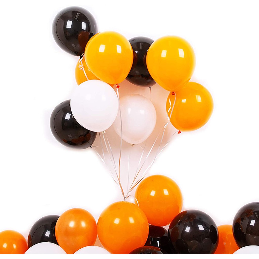 [10 pcs] Balon Putih - Balon Orange - Balon Hitam / Balon Latex Polos / Balon doff