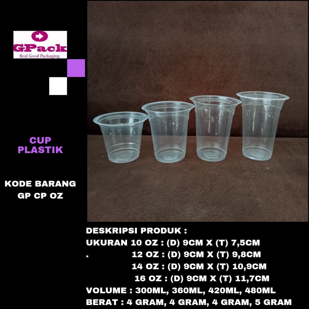 

CUP JUICE PLASTIK / GELAS JUICE PLASTIK 10,12,14,16 OZ (GP-CPOZ)