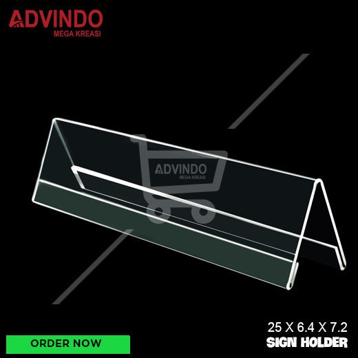 

sign holder / tent holder / name tag / price tag / sign holder 25 x 7 cm / akrilik tent holder 25 x 7cm