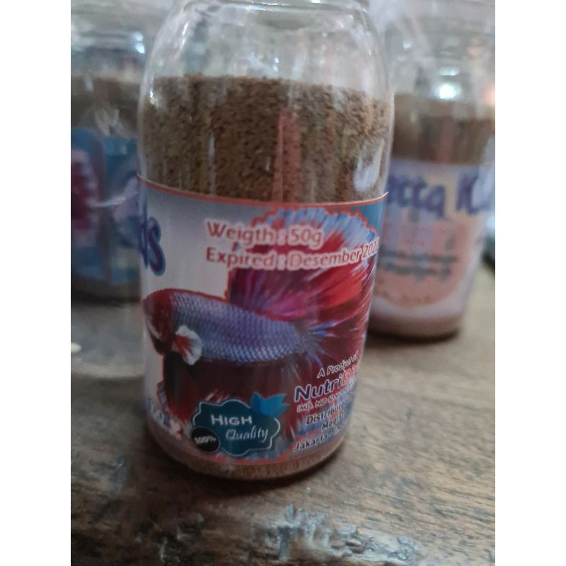 pelet cupang bayi anak ikan cupang guppy aqua scape betta kid nutri 50gr