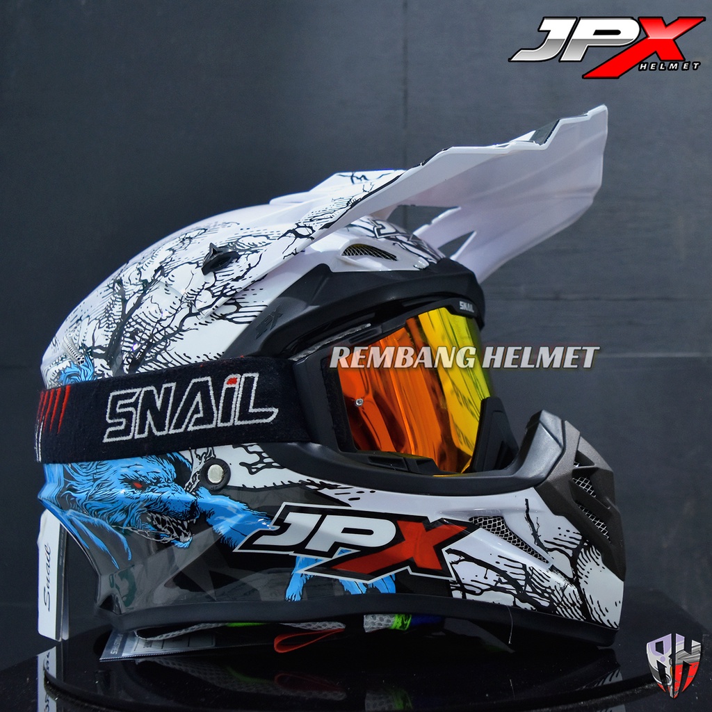 HELM JPX CROSS_FOX1 X14 - PEARL WHITE GLOSS PAKET GANTENG GOOGLE SNAIL HELM JPX KLX ORIGINAL HELMET MOTO TRAIL SUPERMOTO HELM FULL FACE MOTO CROSS TERBAIK TERMURAH-1