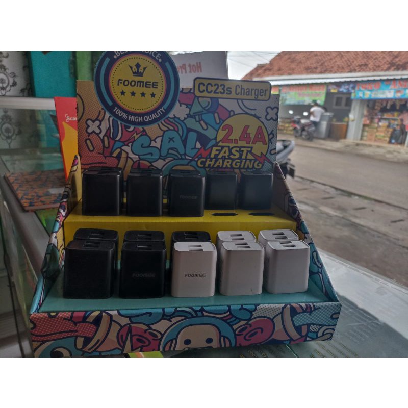 fast charging FOOMEE CC23S CHARGER Adapter Charger Batok/kepala charger double usb FOOMEE CC23S Fast