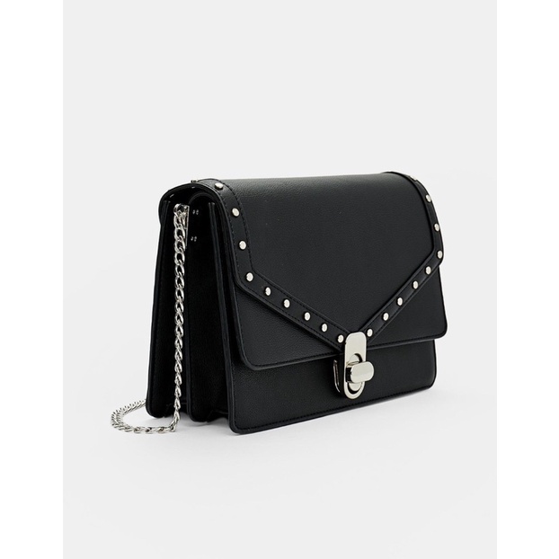 [STRADIVARIUS] Sling Bag With Buckle And Chain Strap