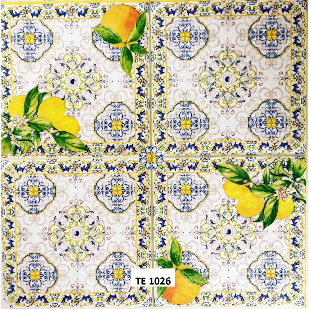 Tisu  Napkin Kerajinan  Decoupage Eropah 33X33 CM TE 1026 TTS