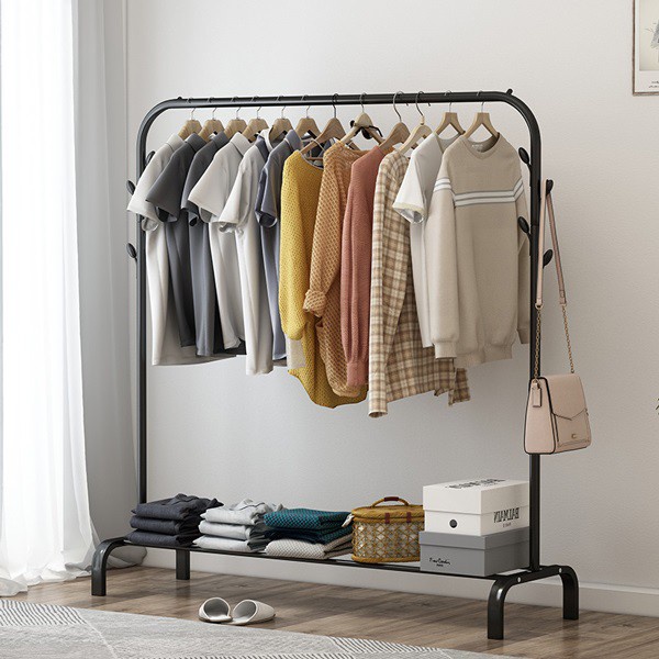 MILIKI Gantungan Baju Stand Hanger Gawang Double Rack Rak Gantungan Baju Serbaguna Stand Cloth Hanger Gawang Rak Jemuran Pakaian Portable LARIS_UNIK