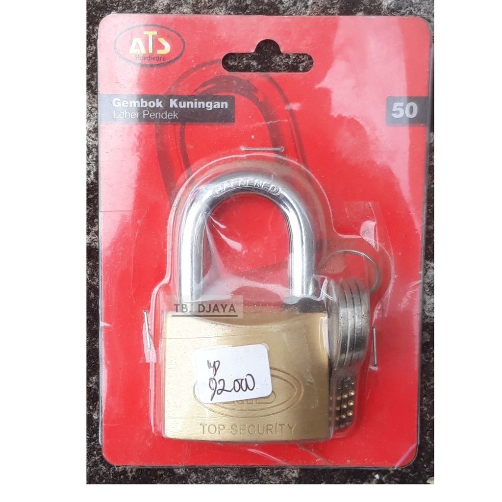 GEMBOK KUNINGAN LEHER PENDEK ATS