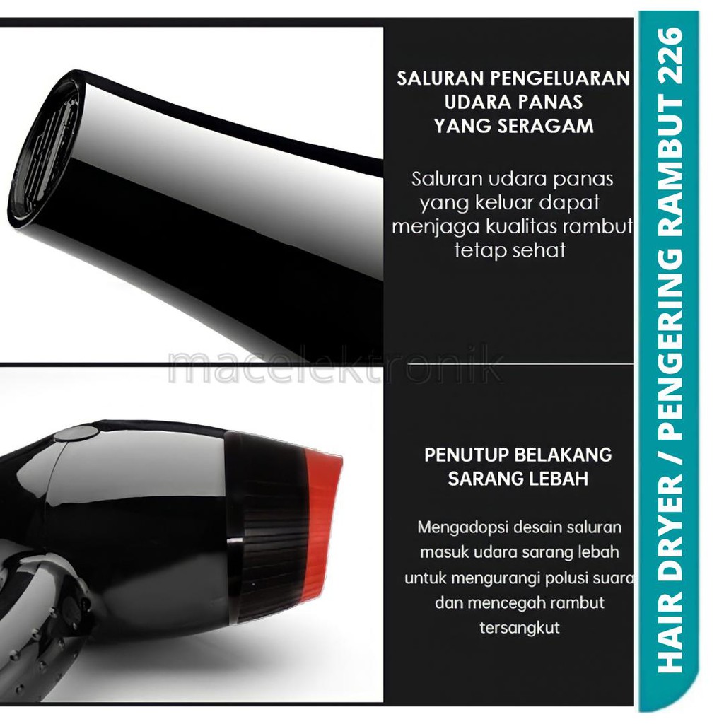 HAIR DRYER HAIRDRYER FLECO 226 pengering rambut / hair dryer profesional  Alat Pengering Rambut Pengering Rambut