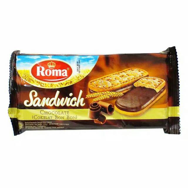 

BISKUIT ROMA 216 GRAM PACK SAMDWICH COKLAT