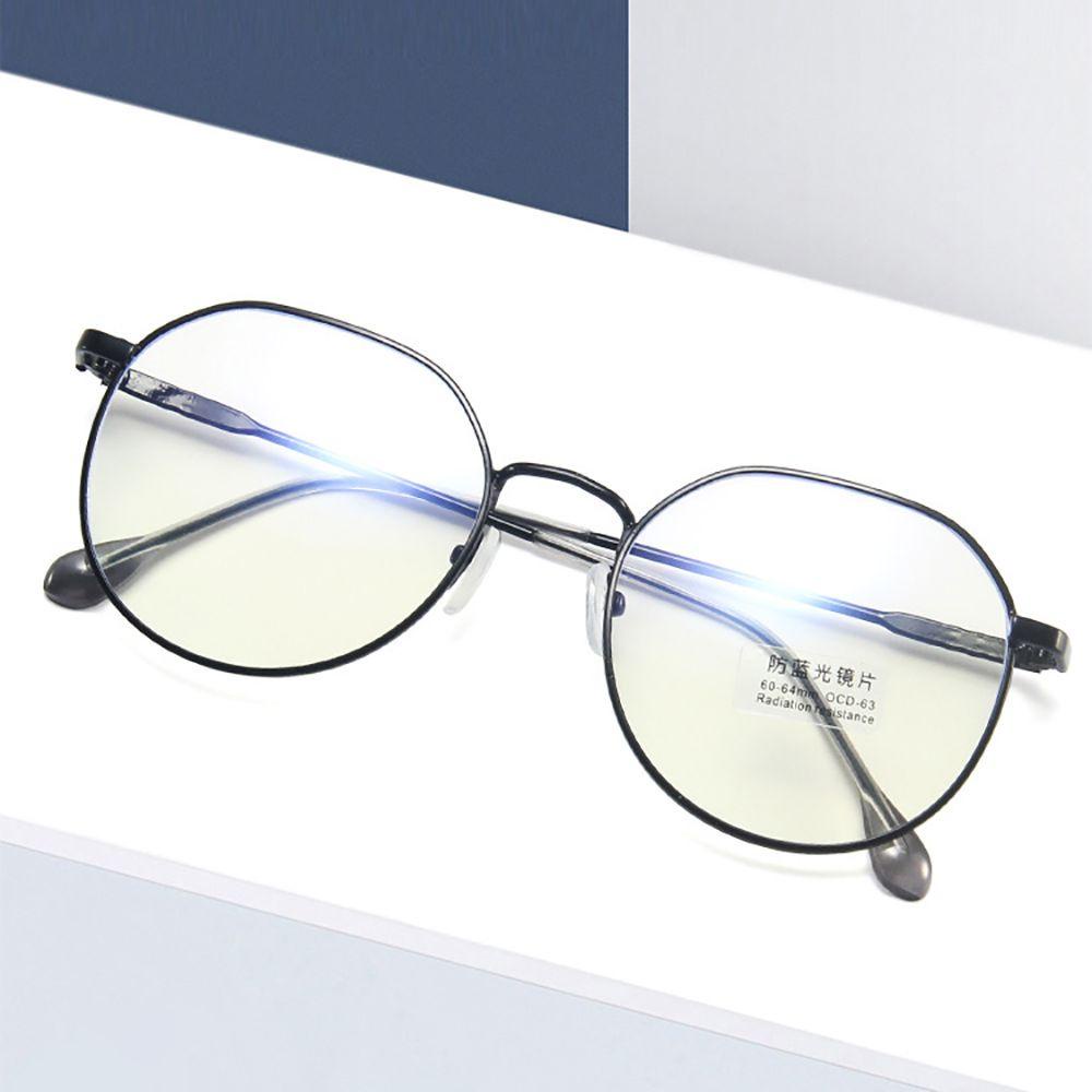 [Elegan] Kacamata Bingkai Logam Sederhana Kacamata Mata Anti Radiasi Untuk Wanita Women Anti Blue Light Pria Kacamata Komputer Eyeglasses Clear Lens Glasses Optical Glasses