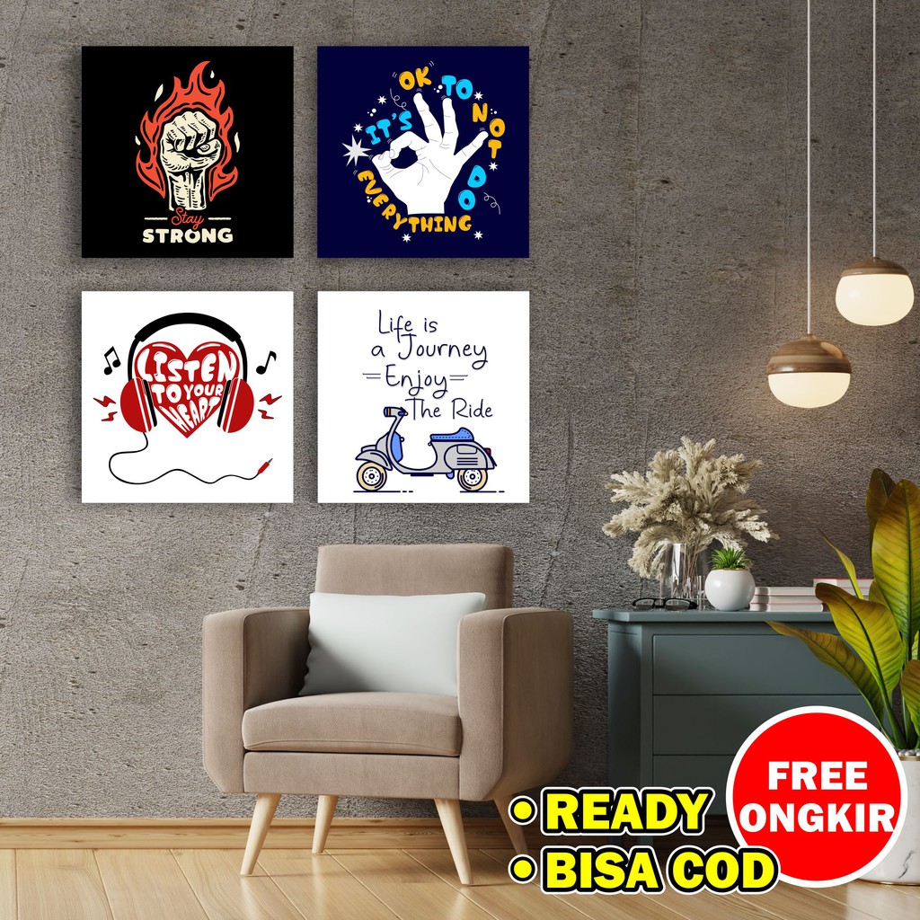 Hiasan Dinding Walldecor Pajangan Rumah Dekorasi Poster Motivasi strong Semangat Push Limit Kamar