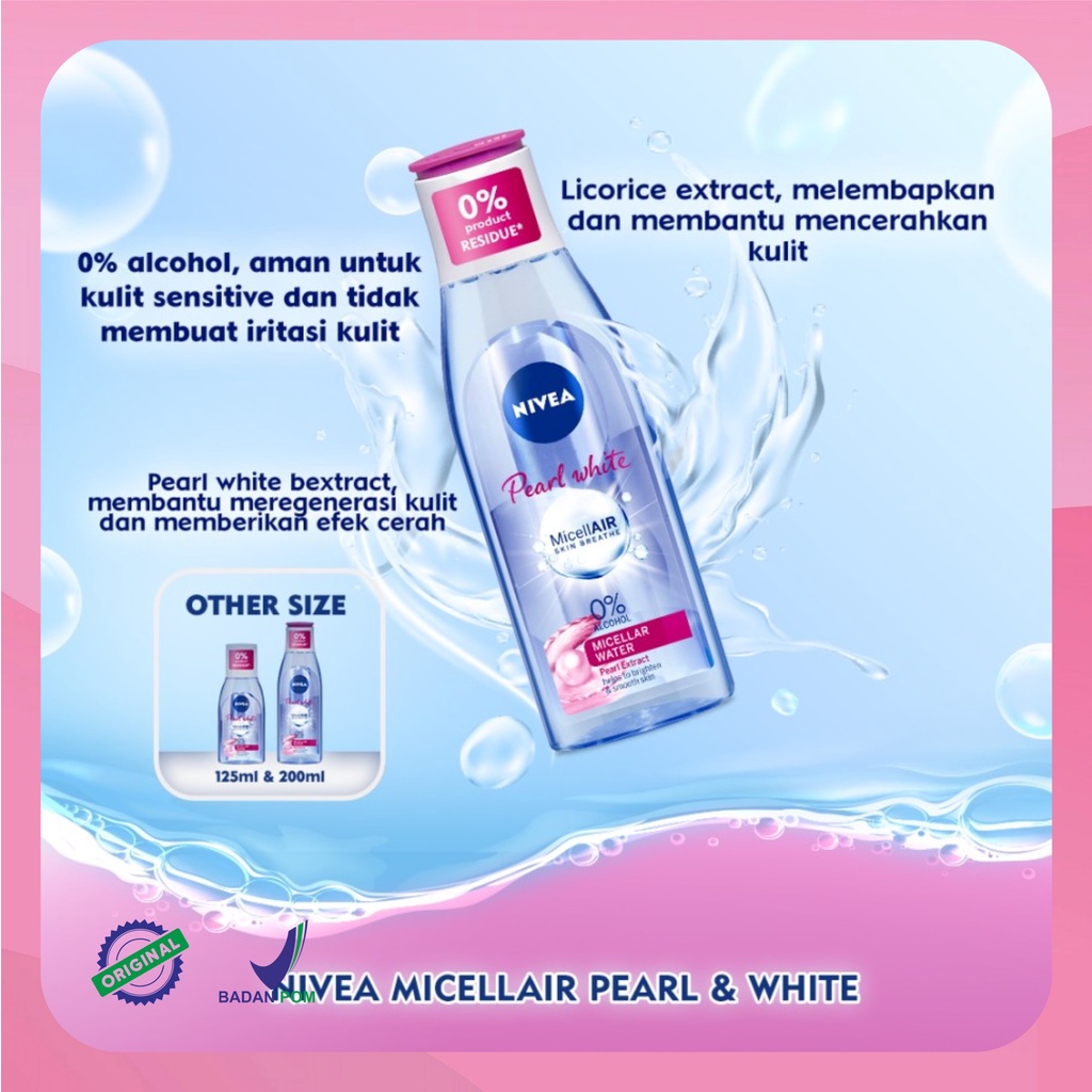 Nivea MicellAir Skin Breathe/Micellar Water/Pearl white/Hydration/125ml