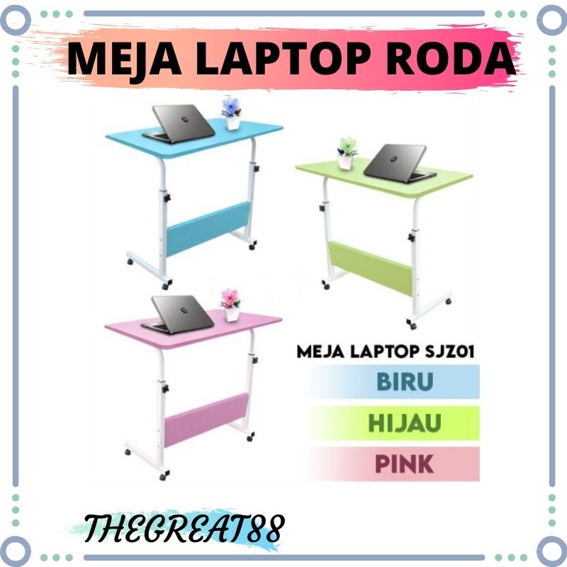 COD Meja Laptop PPKM WFH Meja Roda Serbaguna  Meja Makan Portable Stand Aluminium Tinggi Bisa Di Setting murah