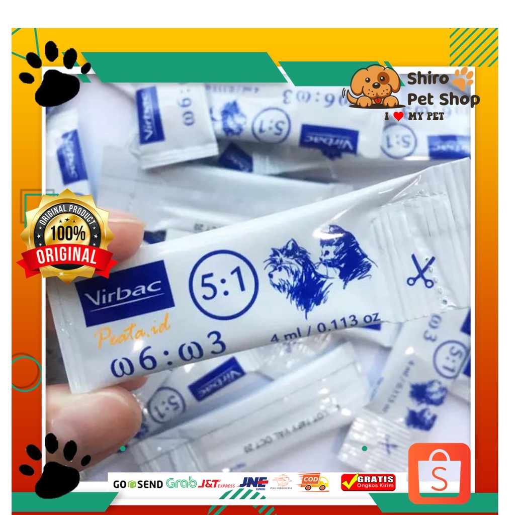 Virbac Megaderm Vitamin Untuk Kucing &amp; Anjing Sachet 4ml vitamin bulu kucing anjing