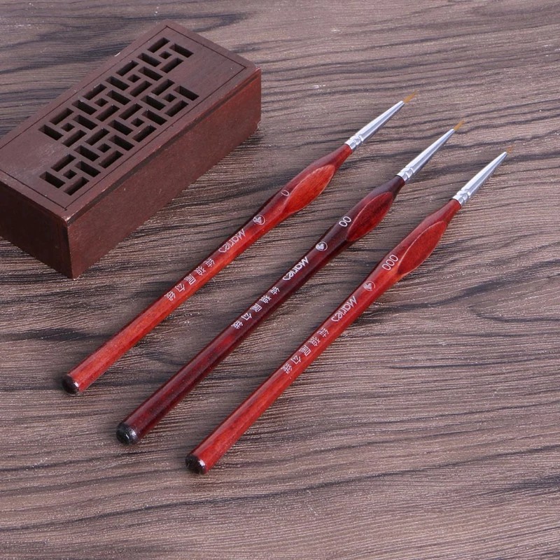 

Ongkir Gratis ya 3Pcs Miniature Paint Brushes Professional Wolf Hair Fine Paint Detail Brush