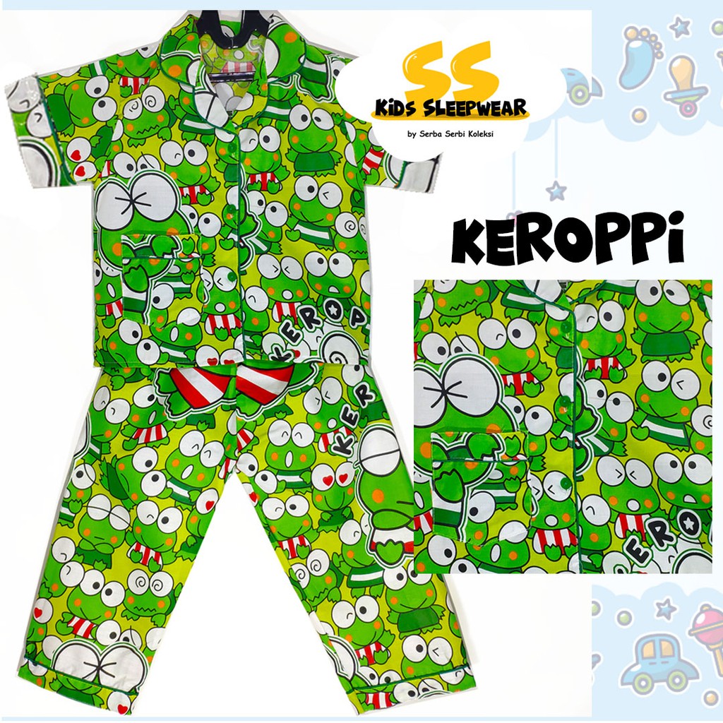 PIYAMA ANAK  BAJU  TIDUR  ANAK  KATUN PREMIUM  KEROPPI 