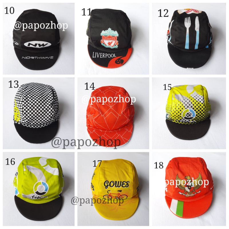 topi sepeda gowes onthel motif printing  anak dewasa