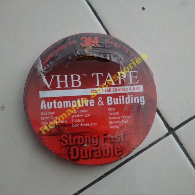 

Doubletape/perekat/lem 3M VHB 24mm x 4,5m VARIASI - BERKAT MOTOR