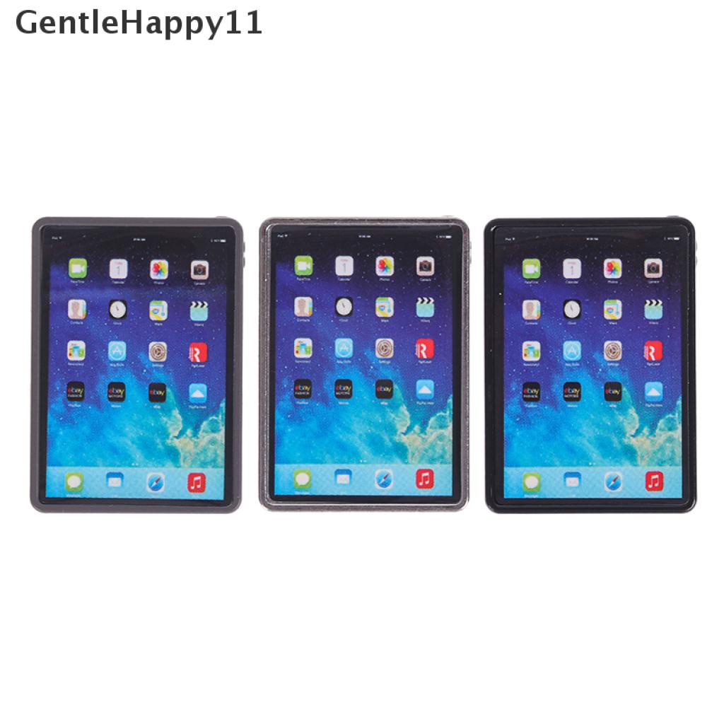 Gentlehappy 1:12rumah Boneka Miniatur Tablet Mini Laptop Komputer Model Boneka Dekorasi Rumah Mainan