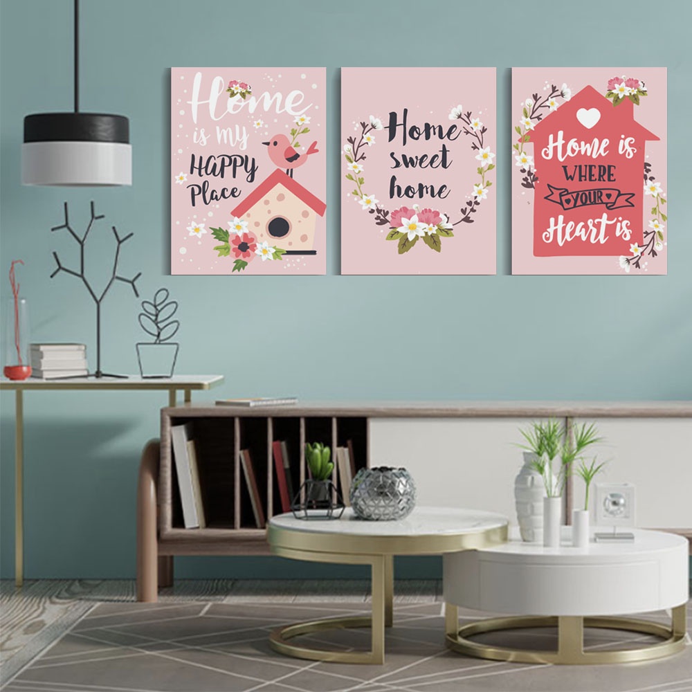 Hiasan dinding dekorasi Home Sweet Home Walldecor Poster aesthetic sweethome