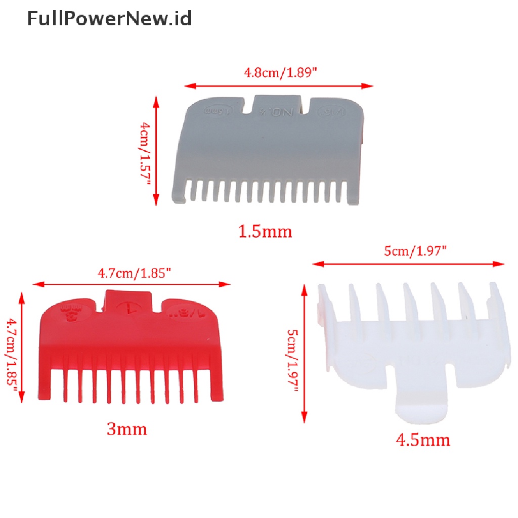 [Full] 3Pcs Hair Clipper Limit Comb Cutting Guide Barber Replacement Hair Trimmer Tool .