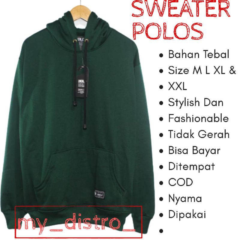 Jaket Sweater Hoodie POLOS Label Termurah  Banyak Warna  Kualitas Distro ( Bisa COD)