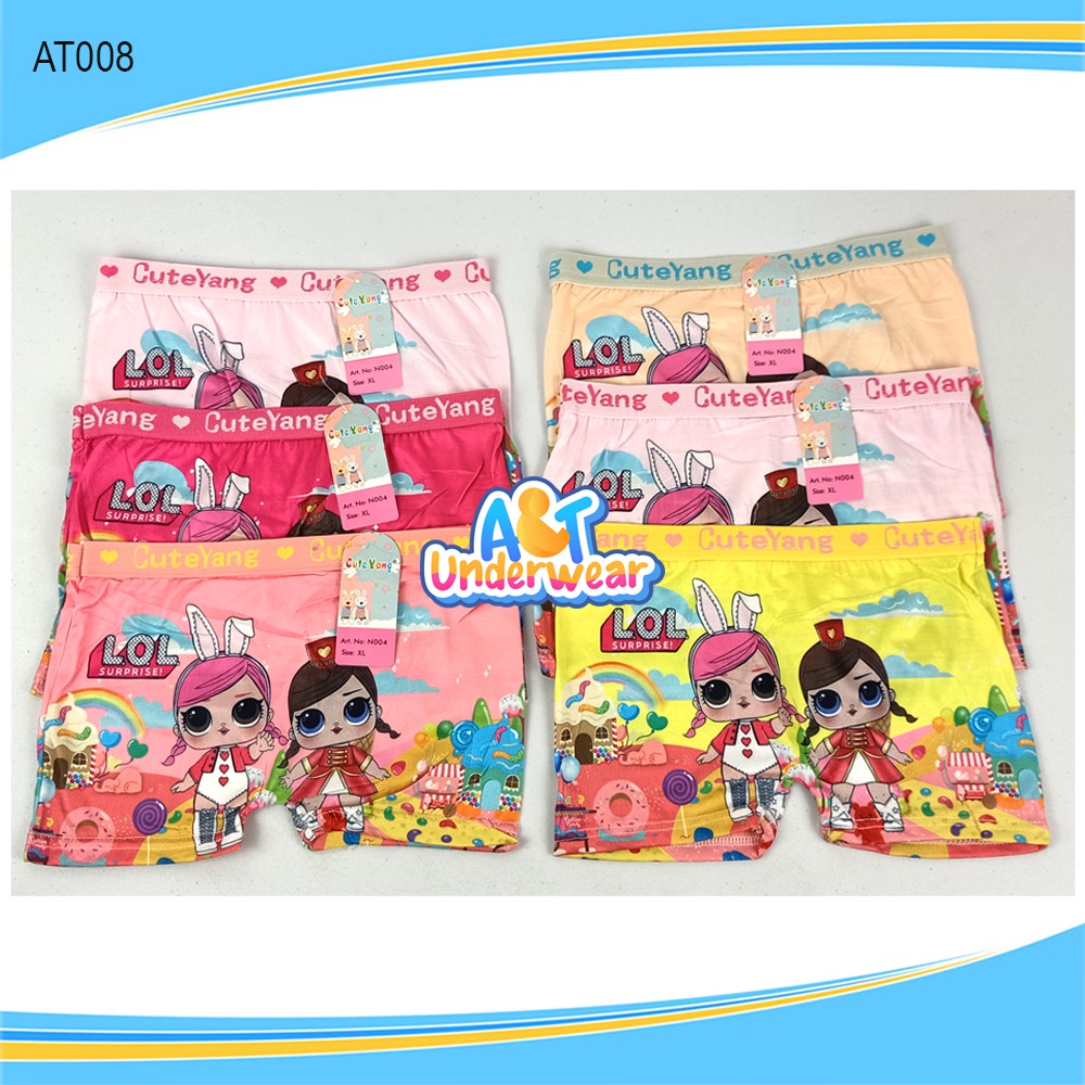 AT008-ECER Celana Boxer anak cewe/Celana Renang anak cewe Happy Girl